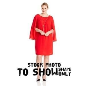 NWOT AGB Dress Plus Size Trumpet Sleeve 24W